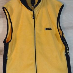 Nautica Yellow Fleece Vest with Black Trim